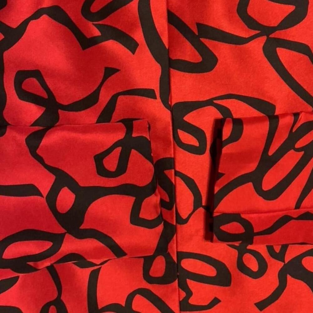 Vintage Abstract Blazer Jacket Red Black Collared Transitions Size Small 1990s - Picture 6 of 6
